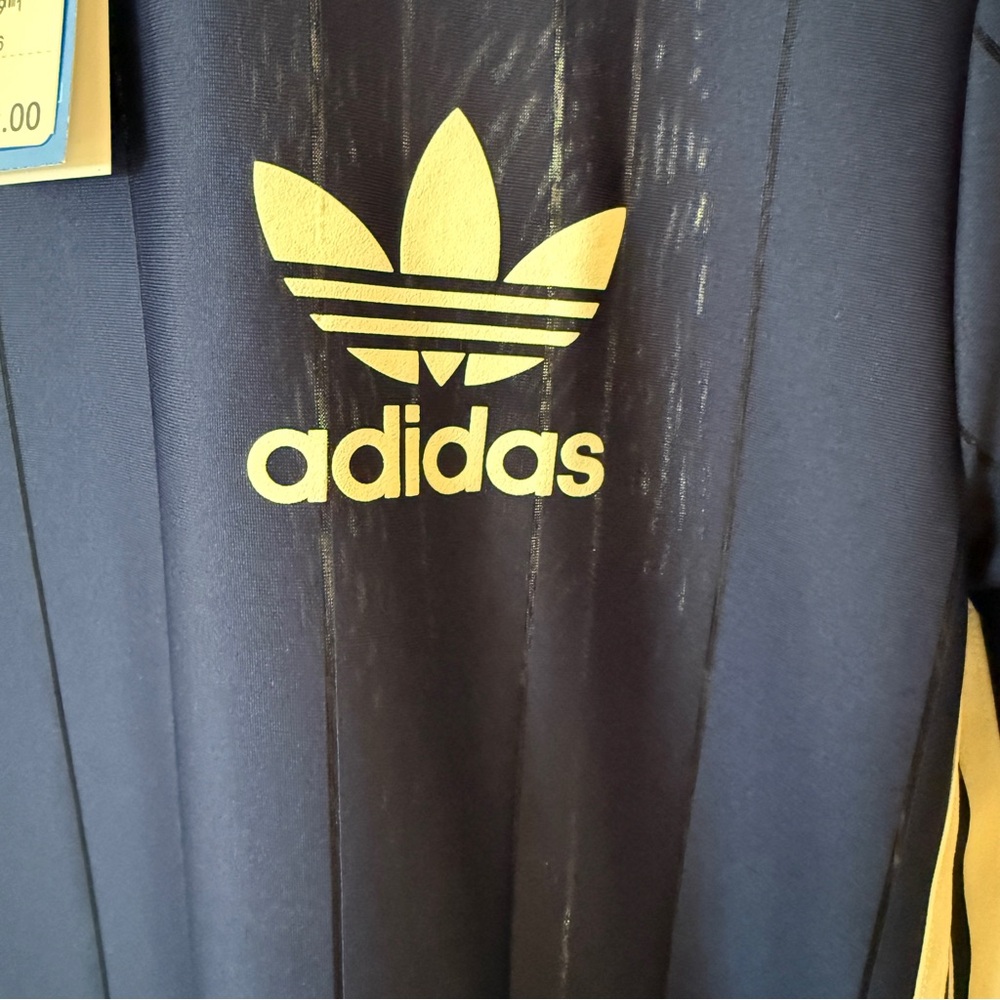 adidas Navy Blue Polo-Style Soccer Dress with White Stripes - Picture 8 of 8
